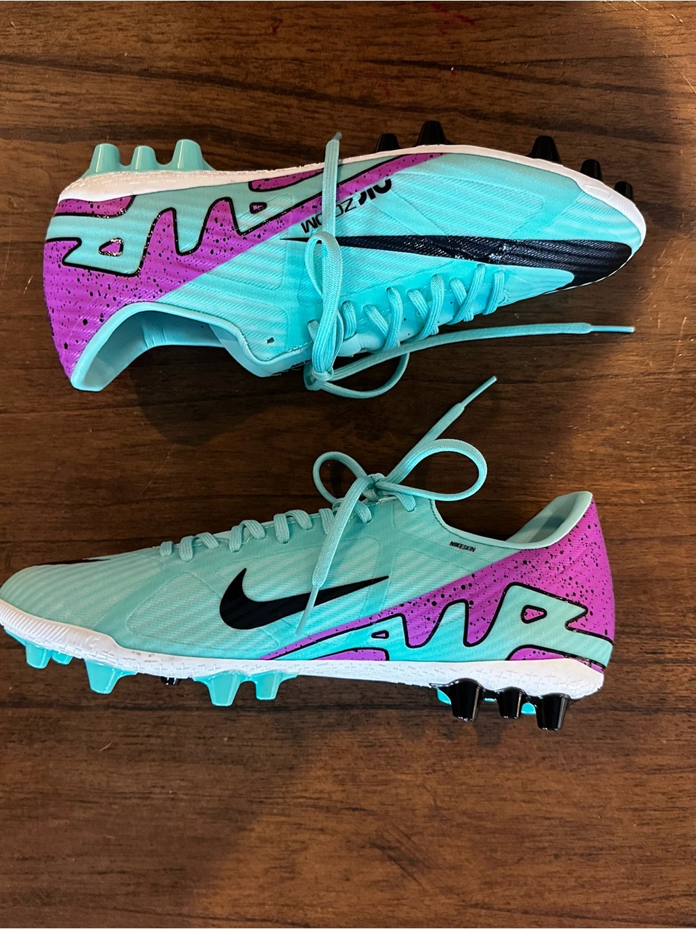 Nike Mercurial Vapor Soccer Cleats Men’s 6 Aqua Purple Black NWOB